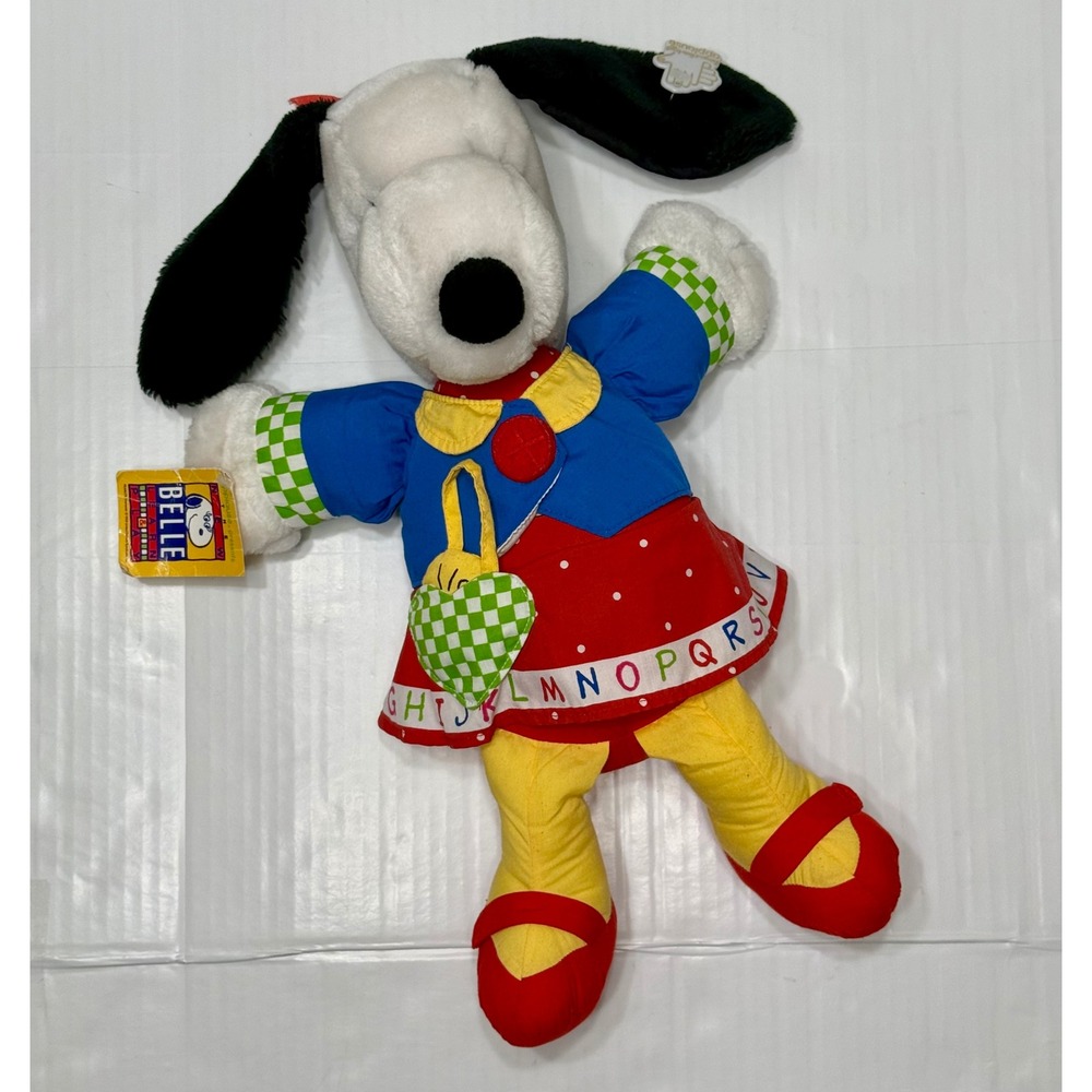 Vintage Applause Peanuts Belle Learn & Play Plush Snoopy Sister‎ Alphabet 3450